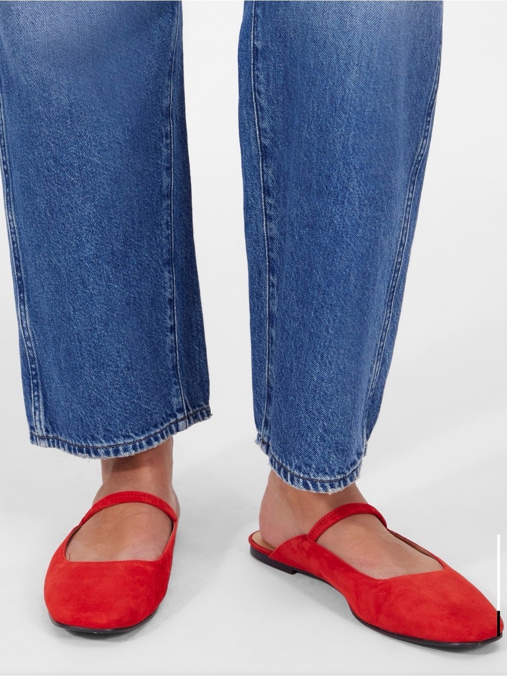 Madewell The Greta Ballet Flat Mule in Suede